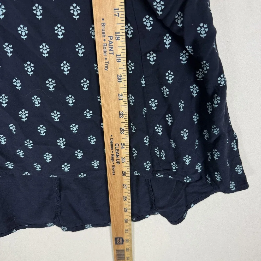 Old Navy Dress Girls 8 Blue Floral Hi Low Sleeveless Trapeze Swing Pockets